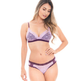 conjunto lila ropa interior femenina