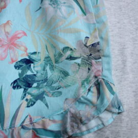 pijama short azul con flores
