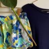 short pijama estampado azul y amarillo
