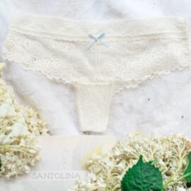 tanga romantica color marfil